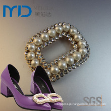 Elegante Rhinestone Shoe Buckle para sapatos de vestido das mulheres com pérola